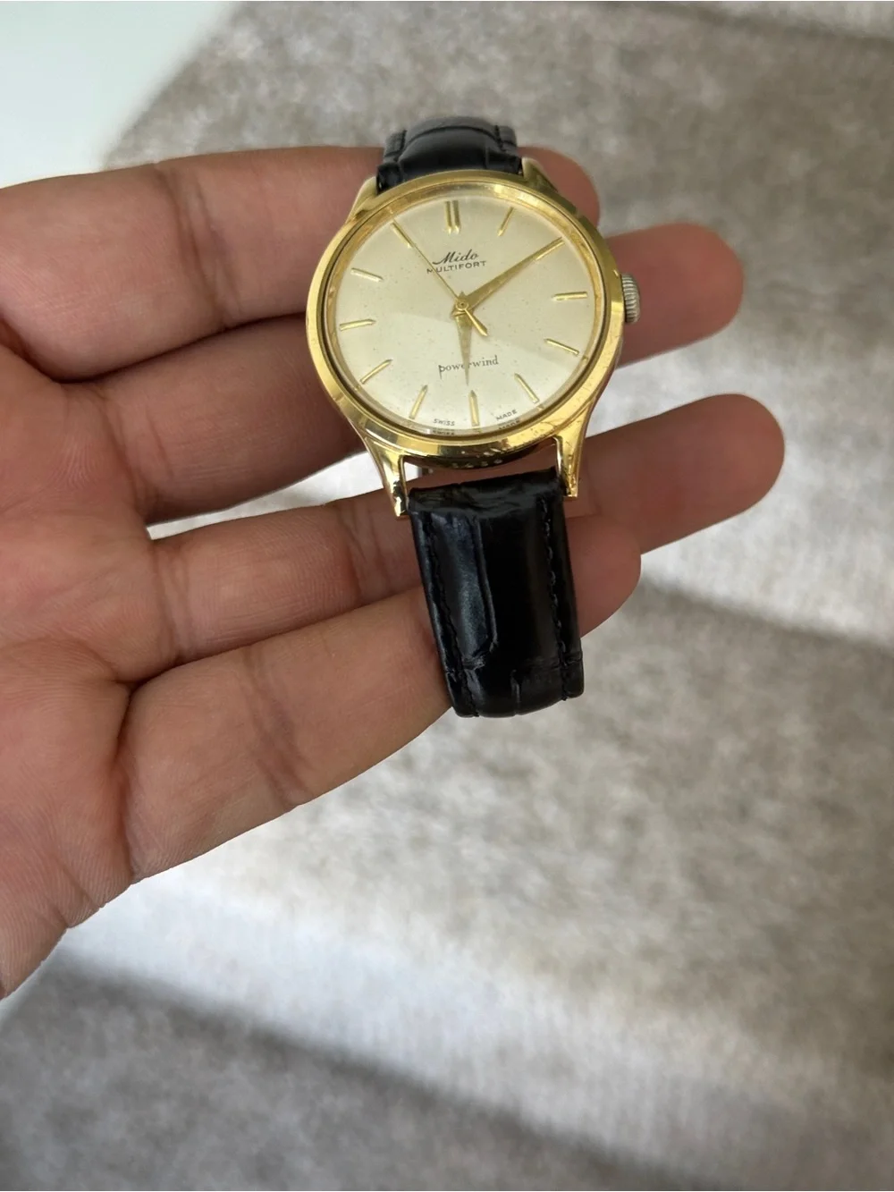 Mido vintage Multifort Powerwind Watch  Gold Tone Mens Watch